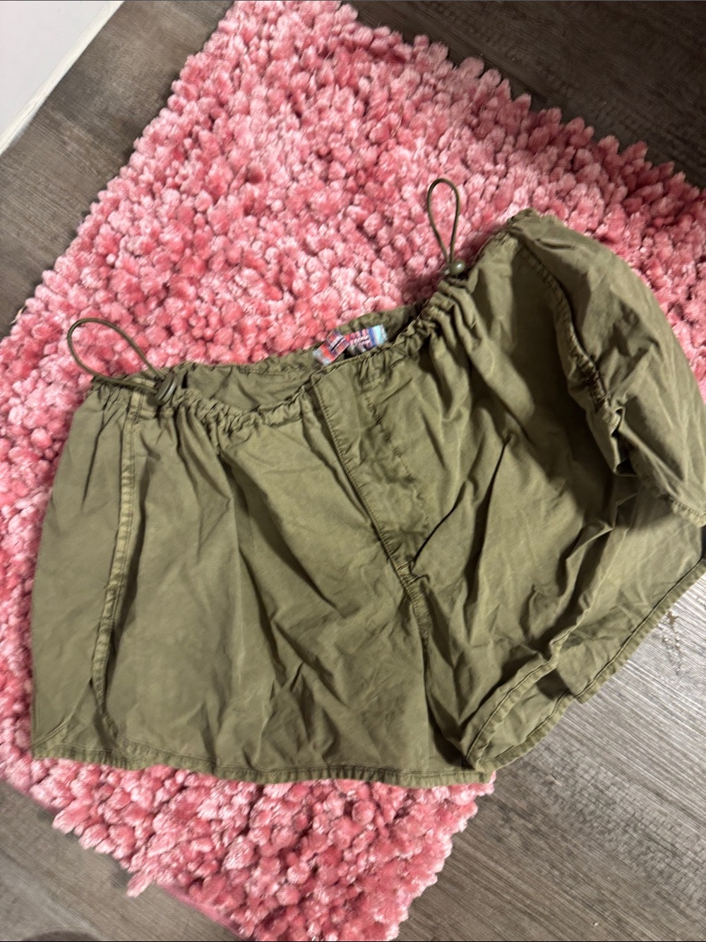 Urban Outfitters Olive Green Drawstring Mini Skirt
